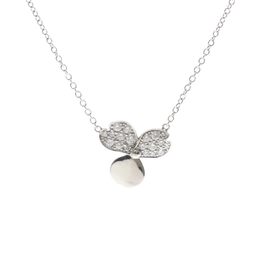 Tiffany Paper Flower Mini Diamond Necklace Platinum Diamond Women,Men Fashion...